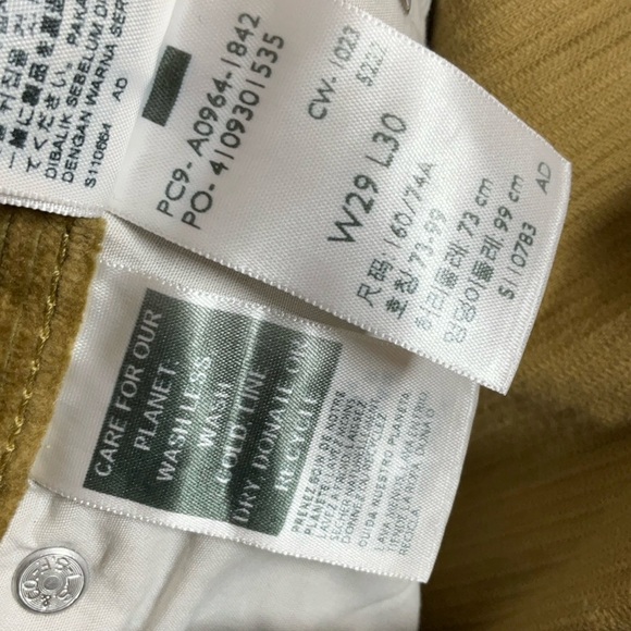 Levi’s Low Pro Mid- Rise Olive Corduroy Jeans Green Size 29x30 - Picture 10 of 10